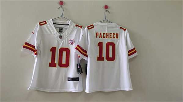 Womens Kansas City Chiefs #10 Isiah Pacheco White Vapor Untouchable Limited Stitched Jersey